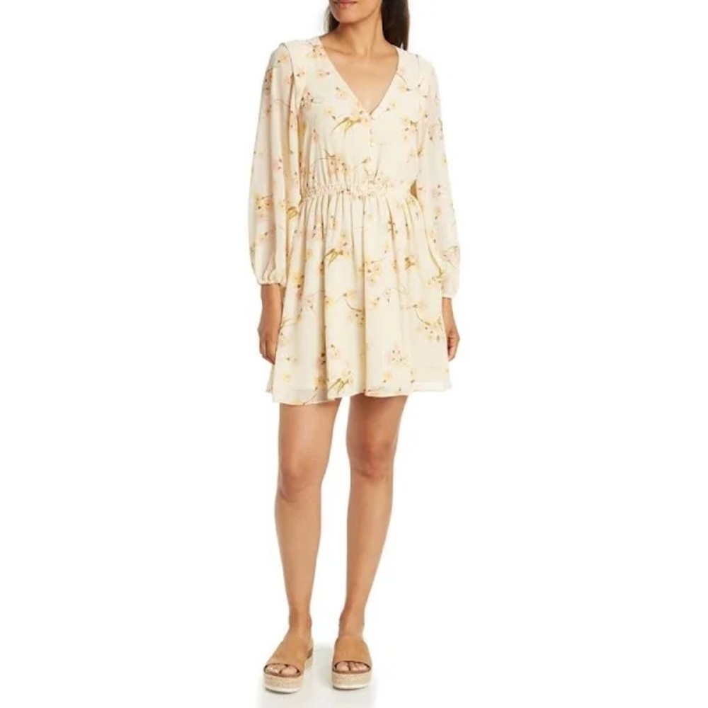 Madewell Cate Floral-Print Midi Dress in carnation size medium yellow